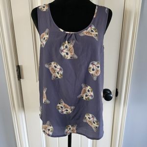 Modcloth Kitty Cat Tank Shell Cami Small